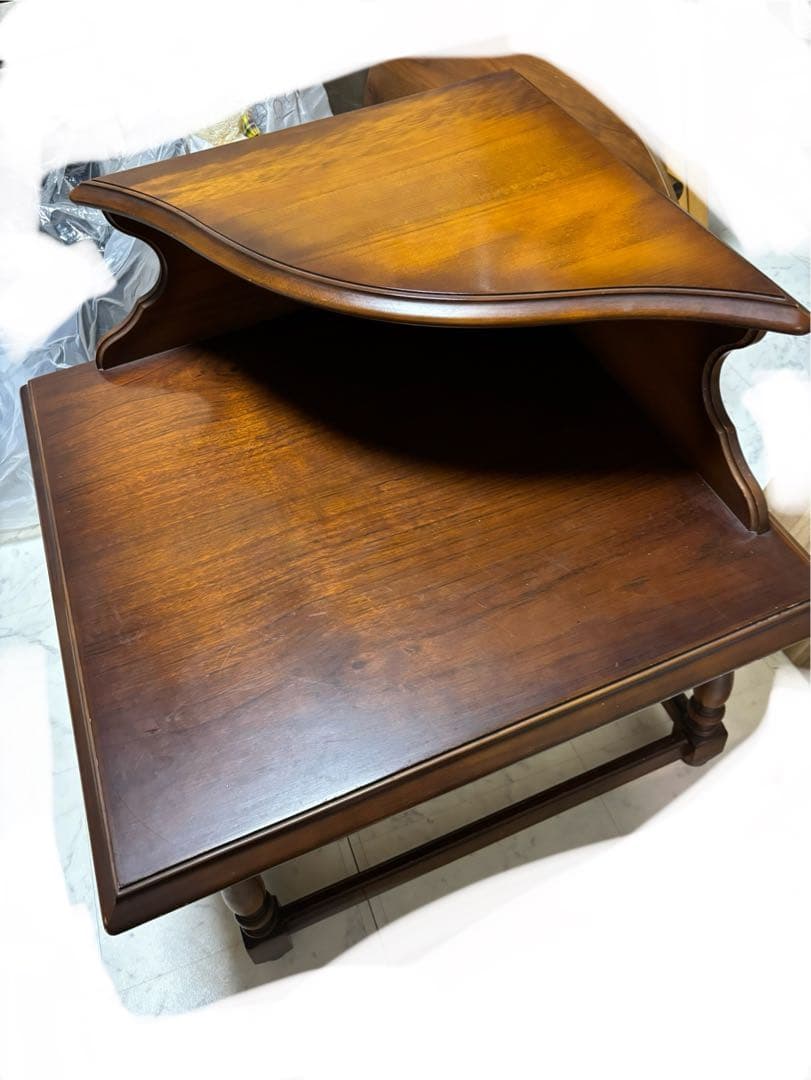 カリモク コロニアル コーナーテーブル オールドカリモク ビンテージ