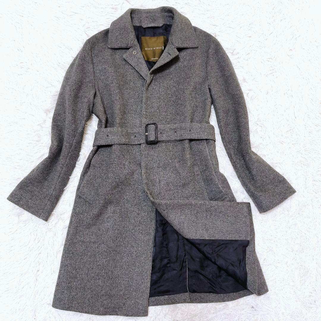 【美品】MACKINTOSH カシミヤ混 ベルテッドステンカラーコート 38
