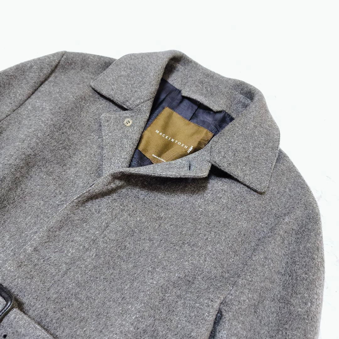 【美品】MACKINTOSH カシミヤ混 ベルテッドステンカラーコート 38