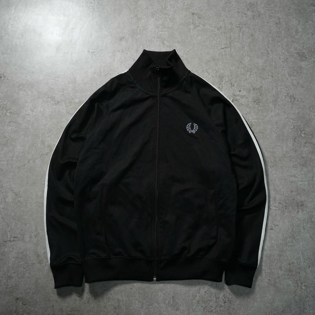 Fred Perry トラックジャケット アームライン ブラック×ホワイト月桂樹