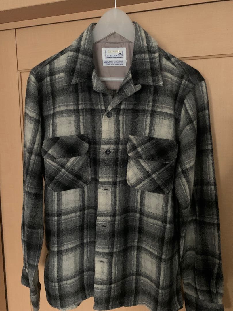 FJユウチューブ紹介同品］70s Cascade オンブレウールシャツ M 黒