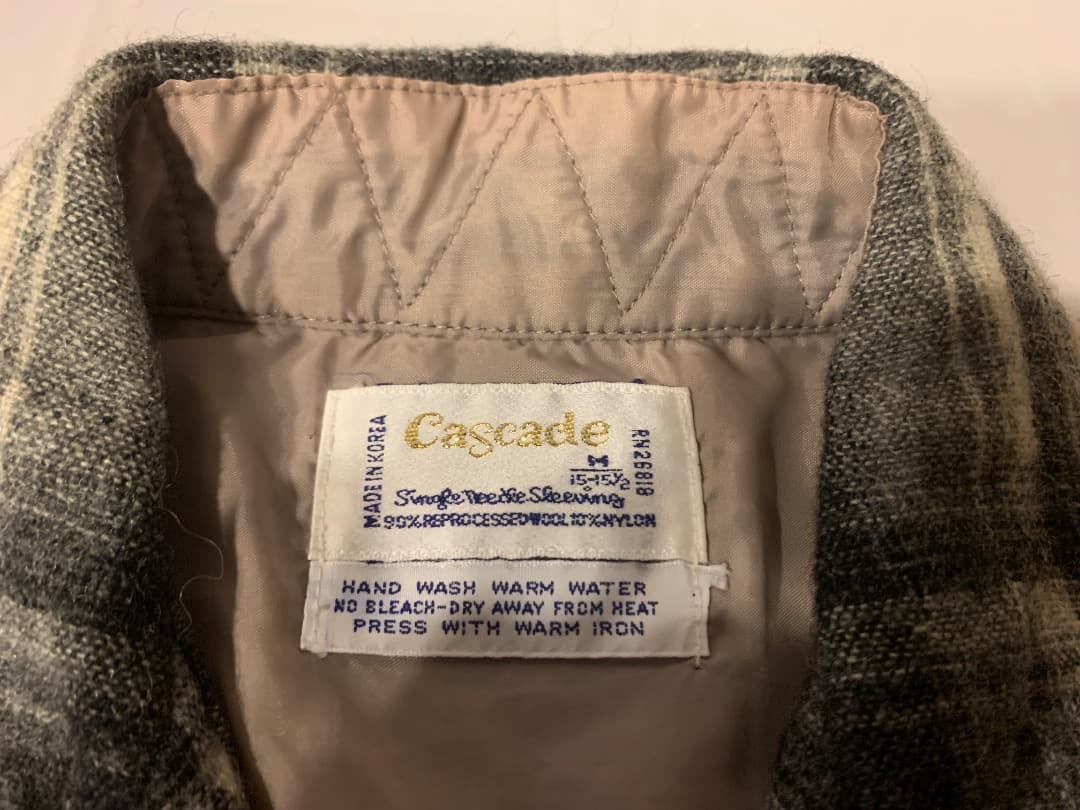 FJユウチューブ紹介同品］70s Cascade オンブレウールシャツ M 黒