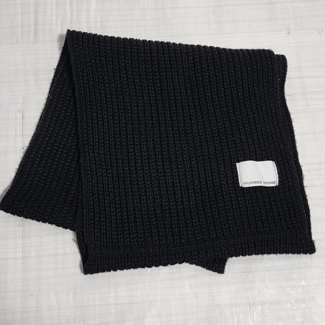 ナンバーナイン ニット スヌード ブラック ロゴ マフラー ネック