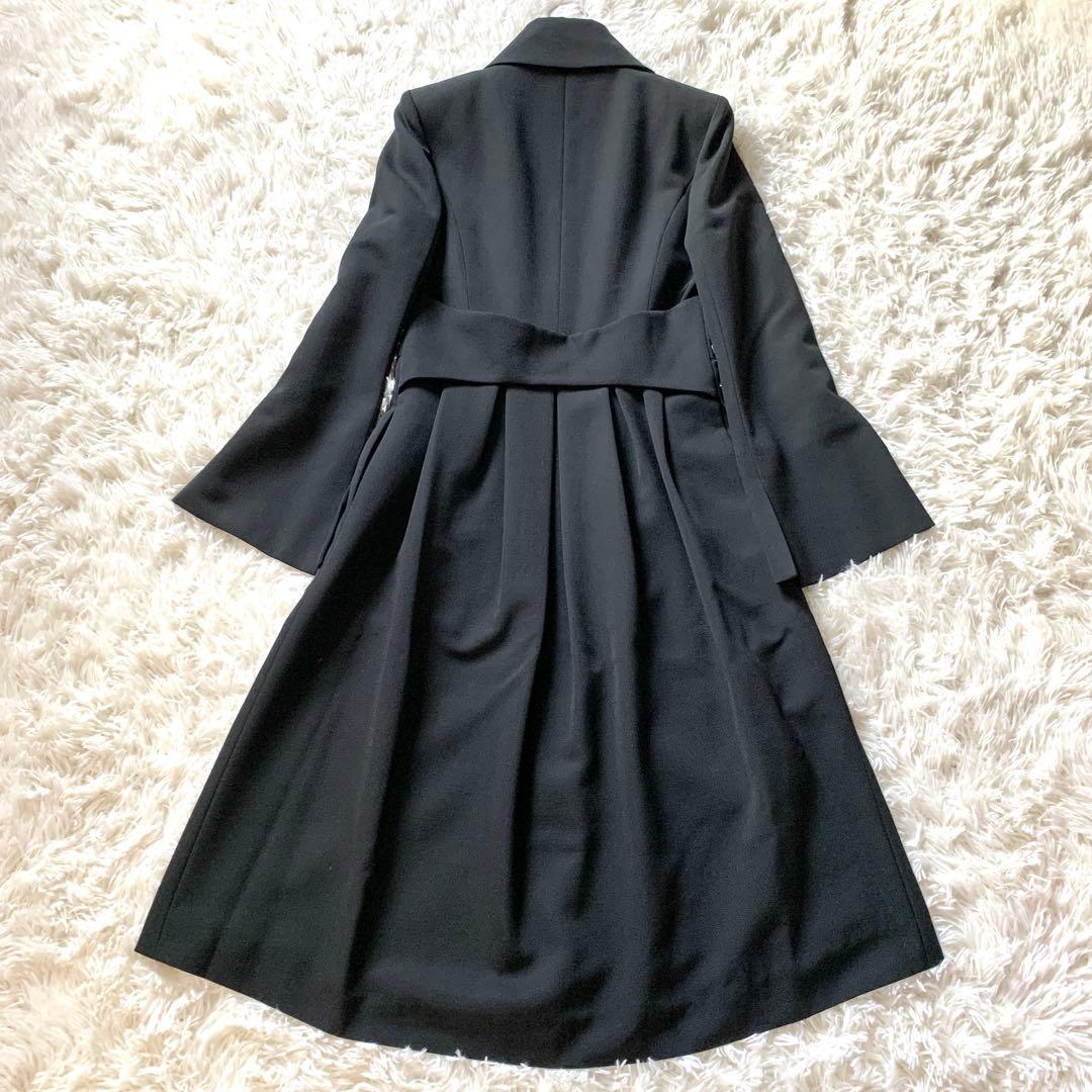 未使用級✨フォクシー フォーマル ウール ロングコート 袖スリット バックタック