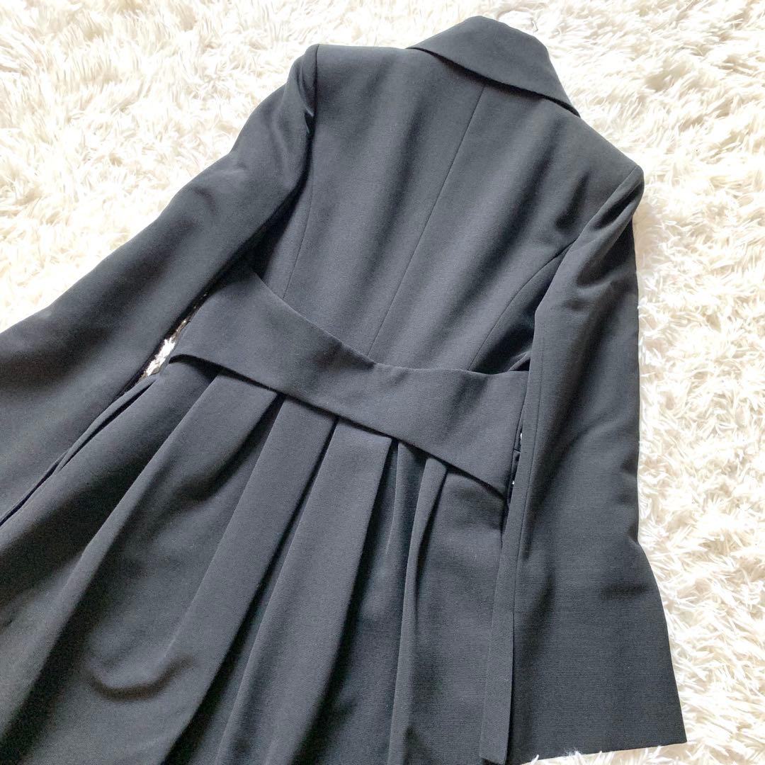 未使用級✨フォクシー フォーマル ウール ロングコート 袖スリット バックタック