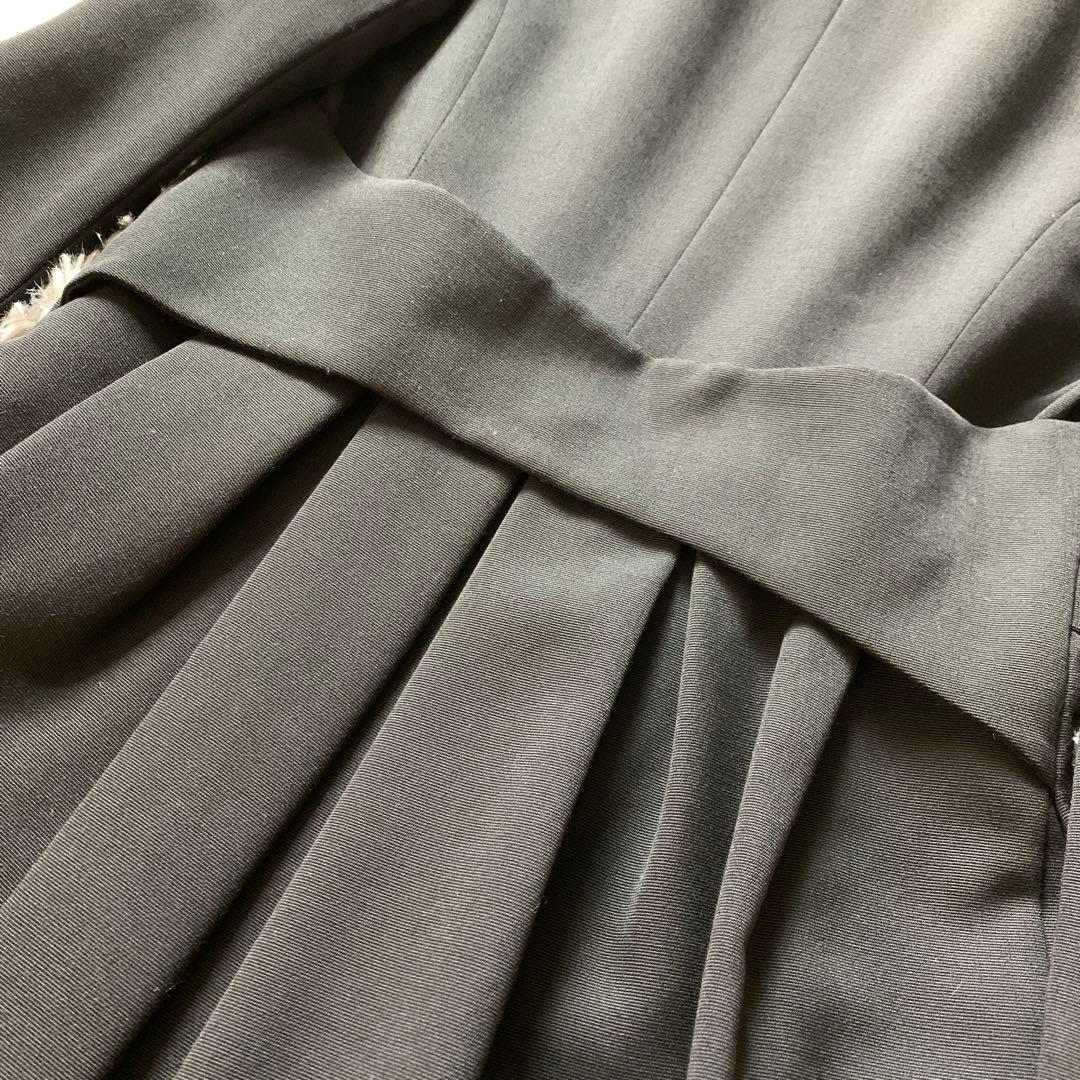 未使用級✨フォクシー フォーマル ウール ロングコート 袖スリット バックタック