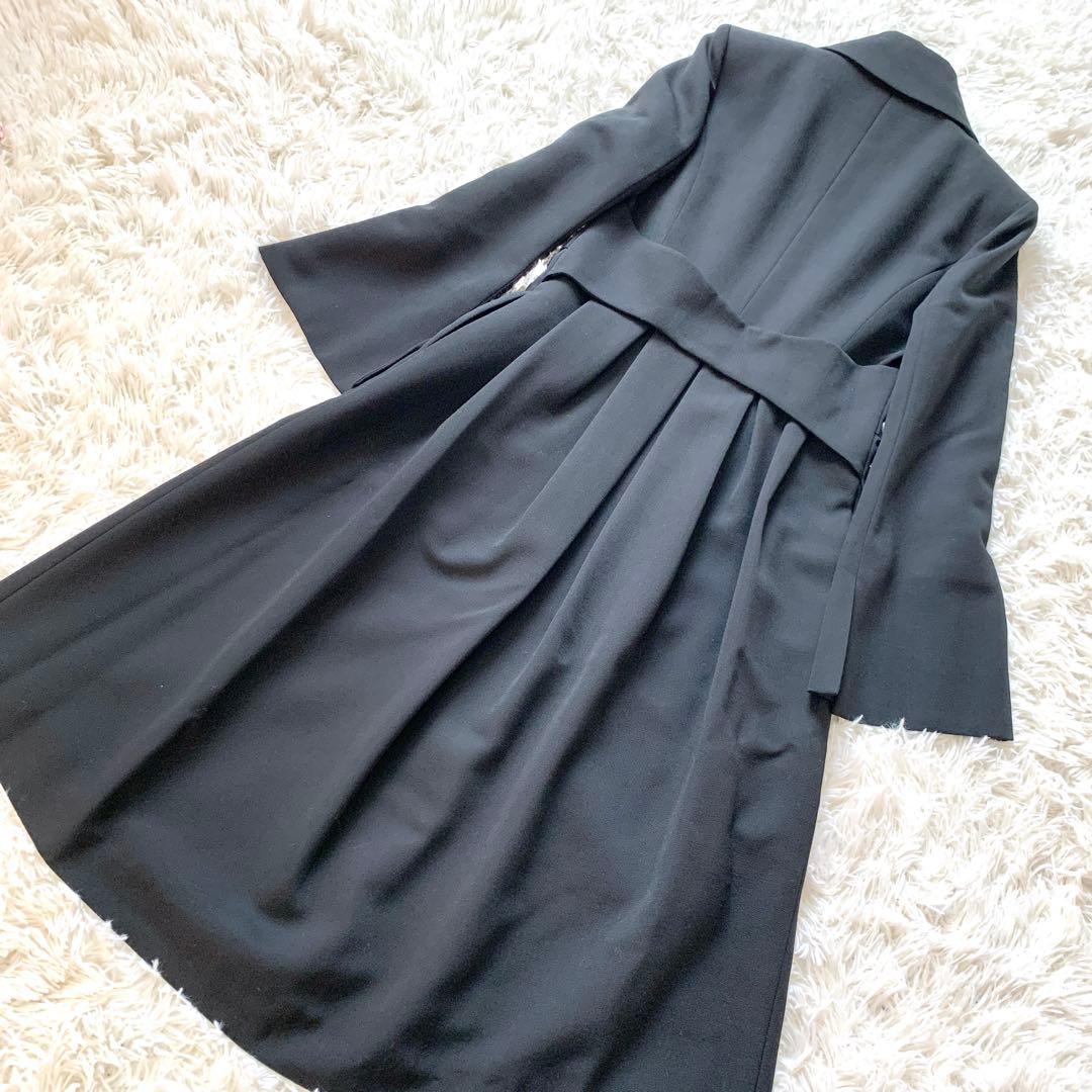 未使用級✨フォクシー フォーマル ウール ロングコート 袖スリット バックタック