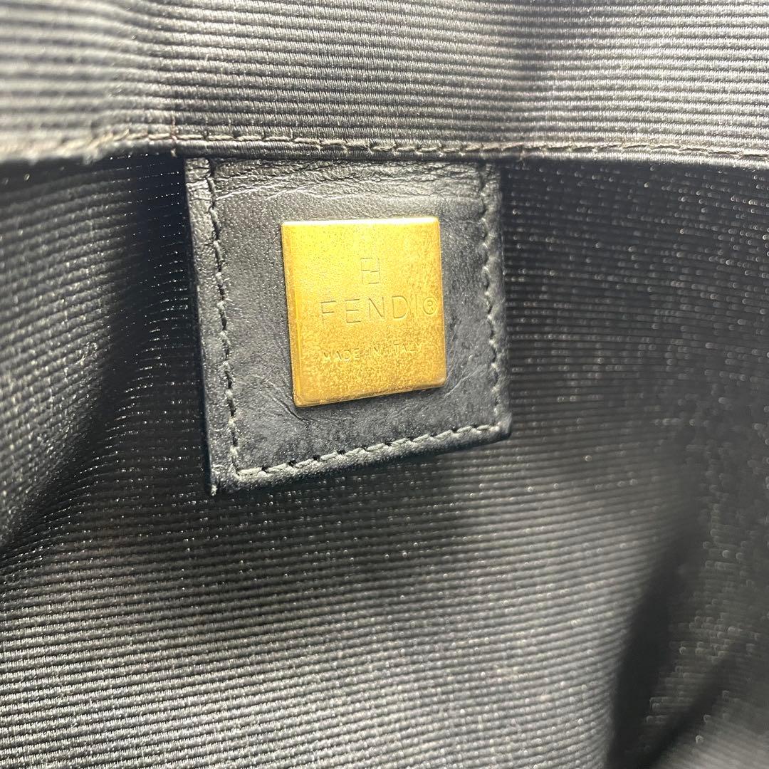 【美品】フェンディ　ミニトート　ハンドバッグ　ナイロン　バケット型　ロゴライン