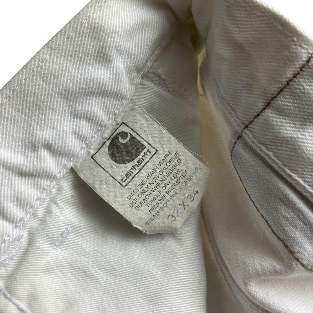 極太90s carhartt バギーホワイトデニム ワンポイント刺繍ヘビーオンス