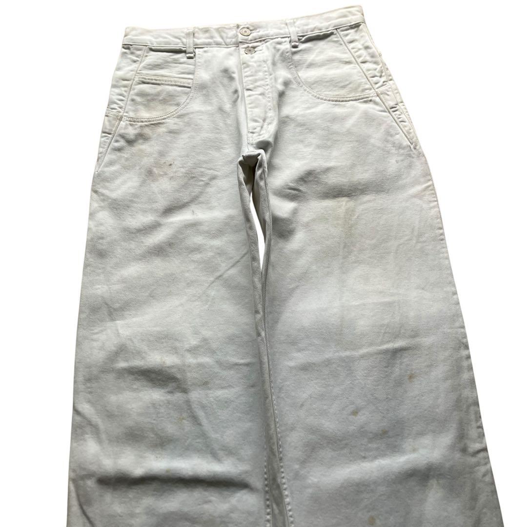 極太90s carhartt バギーホワイトデニム ワンポイント刺繍ヘビーオンス