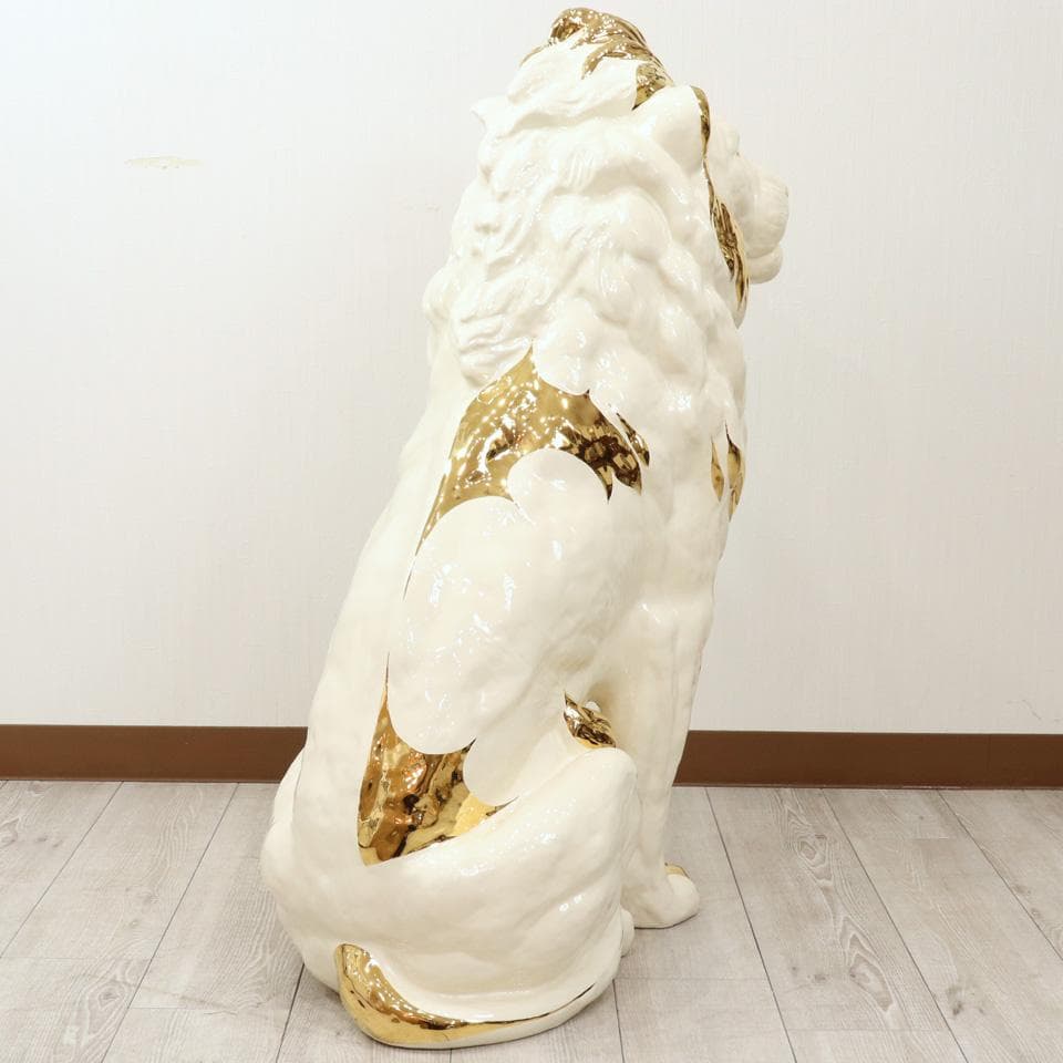 陶器 動物 ライオン 置物 イタリア製 獅子 オブジェ 高級 - メルカリ