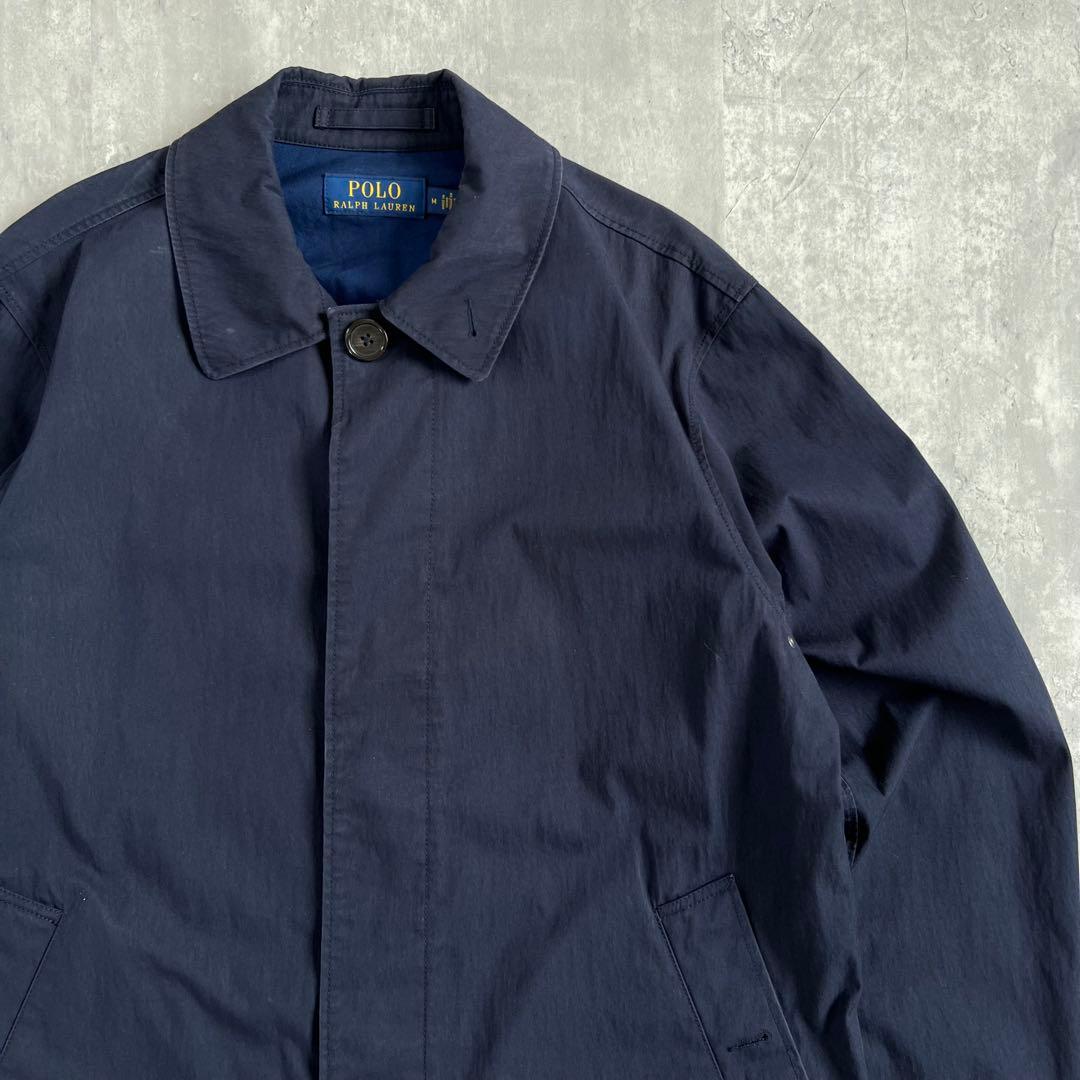 ポロラルフローレン　現行タグ　ステンカラーコート　ネイビー　綿×ナイロン　M