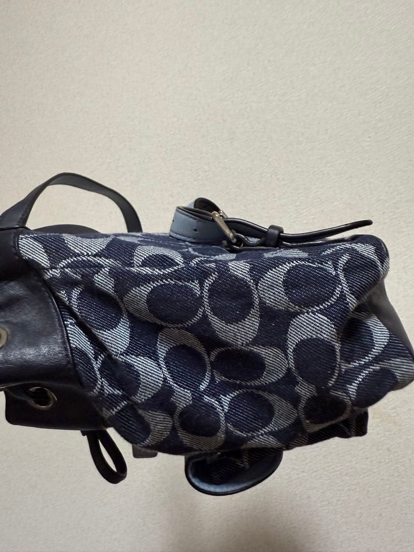 24時間以内発送　COACH デニムリュック ネイビー バックパック