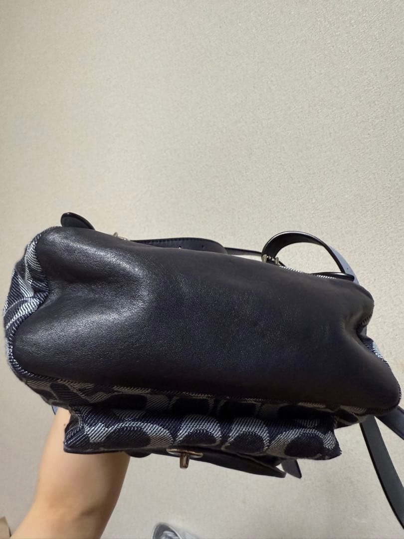 24時間以内発送　COACH デニムリュック ネイビー バックパック