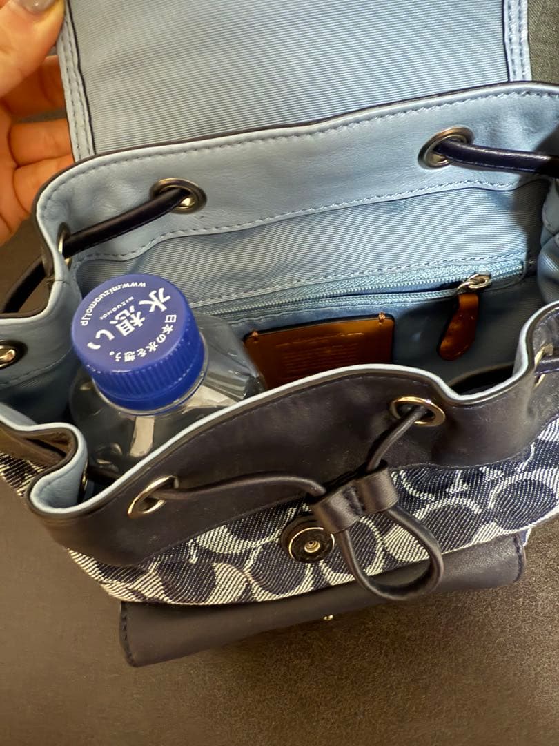 24時間以内発送　COACH デニムリュック ネイビー バックパック