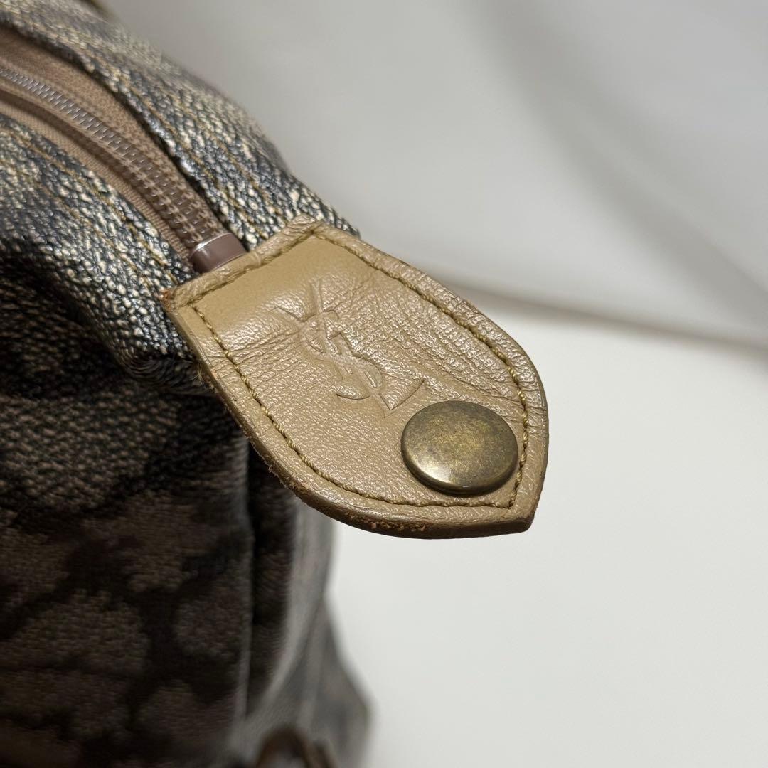 ✨美品✨イヴサンローラン ボストンバッグ 肩掛け 大容量 ジラフ柄 PVC