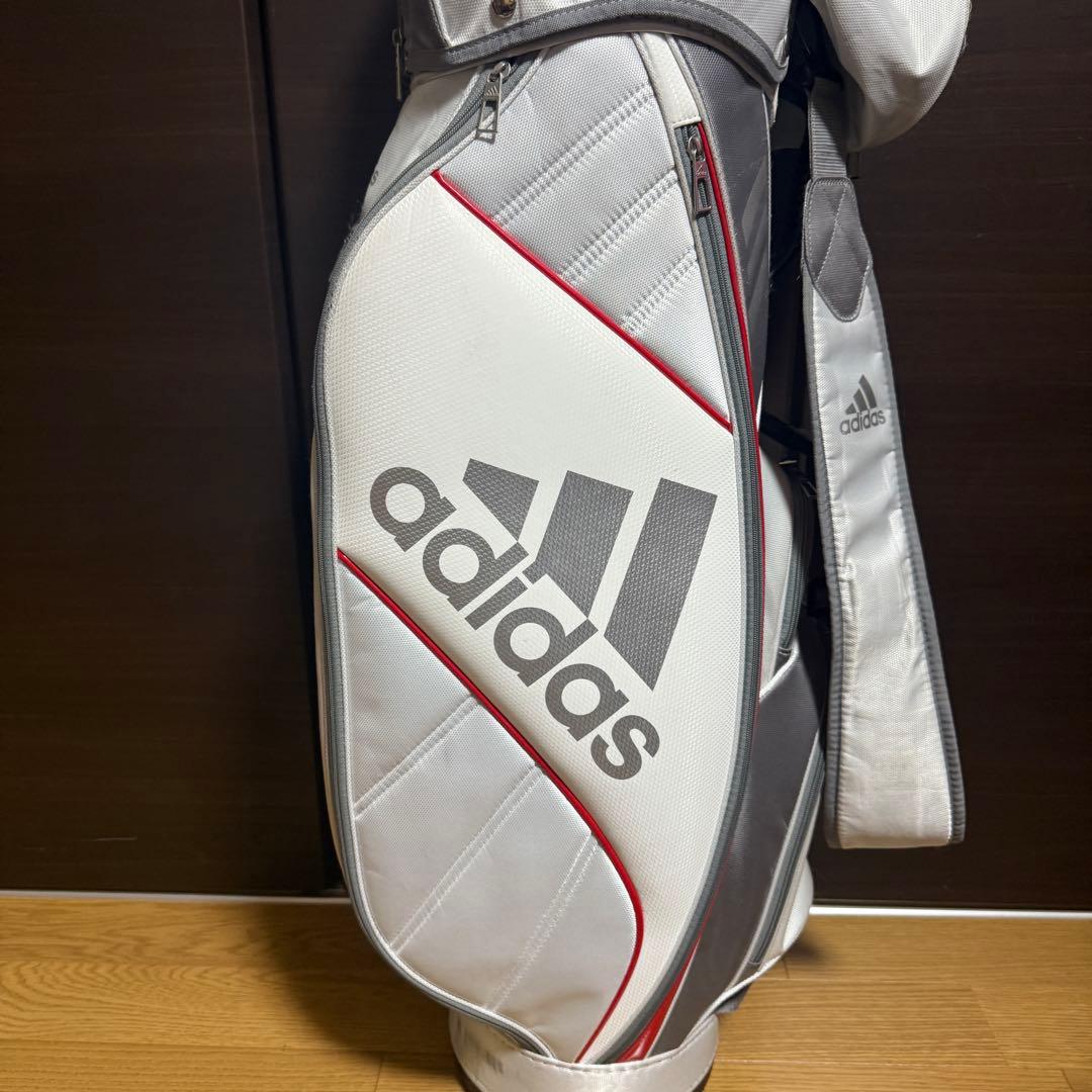近年モデル adidasgolf ゴルフバッグ キャディバッグ ホワイト グレー
