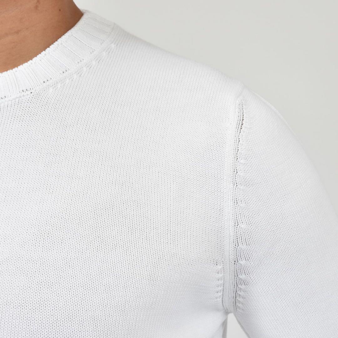 GRAN SASSO 8ゲージソフトコットンクルーネックニット グランサッソ