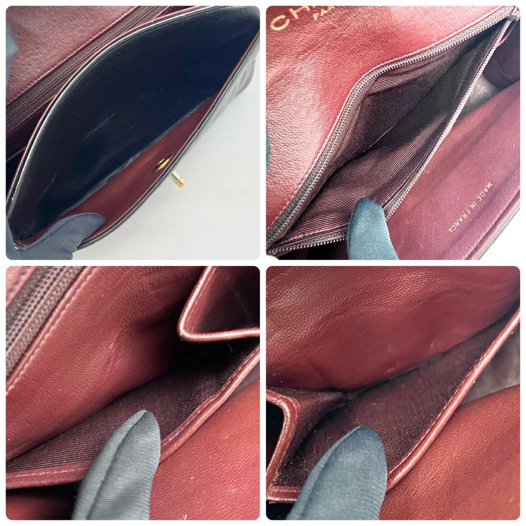 【Gカード付】 シャネル マトラッセ チェーン ショルダー ゴールド金具 黒