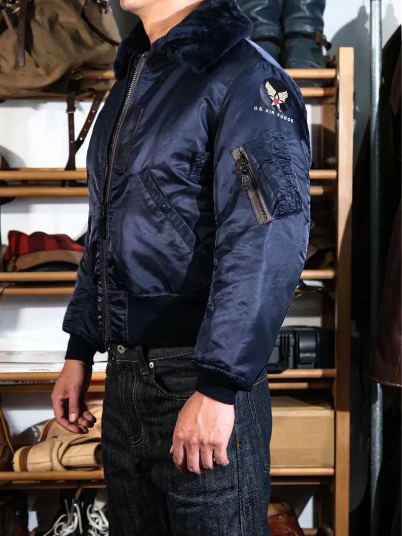 Sサイズ50s復刻ネイビー フライトジャケット TYPE B-15C青い - メルカリ