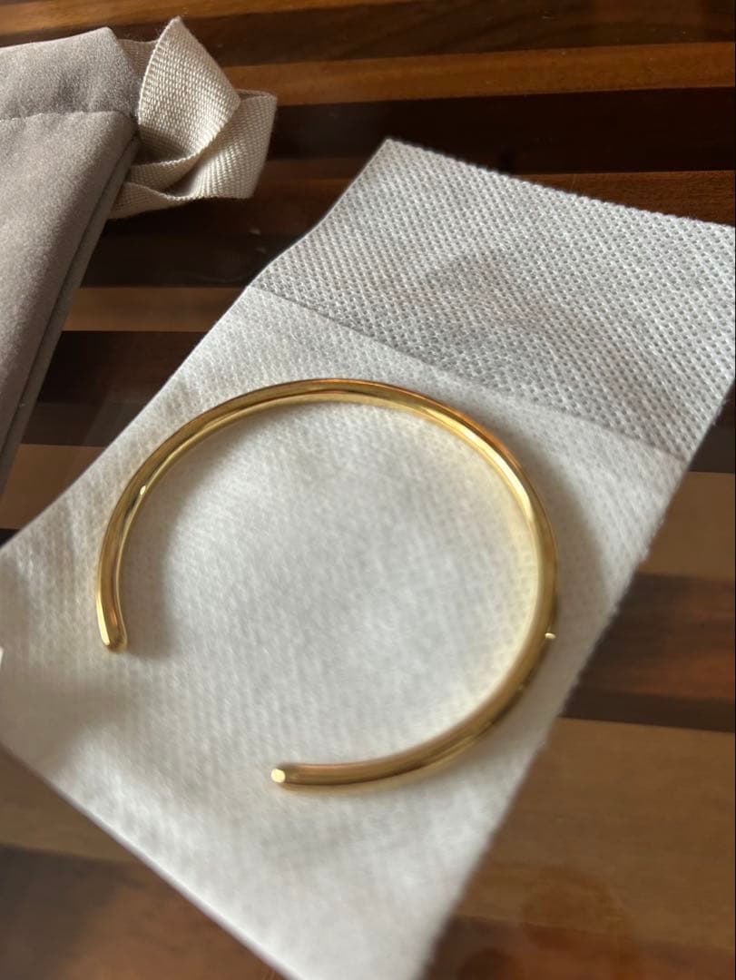 新品未使用オブジェミディアムバングルミディアムイエローゴールドプラチナムセット！