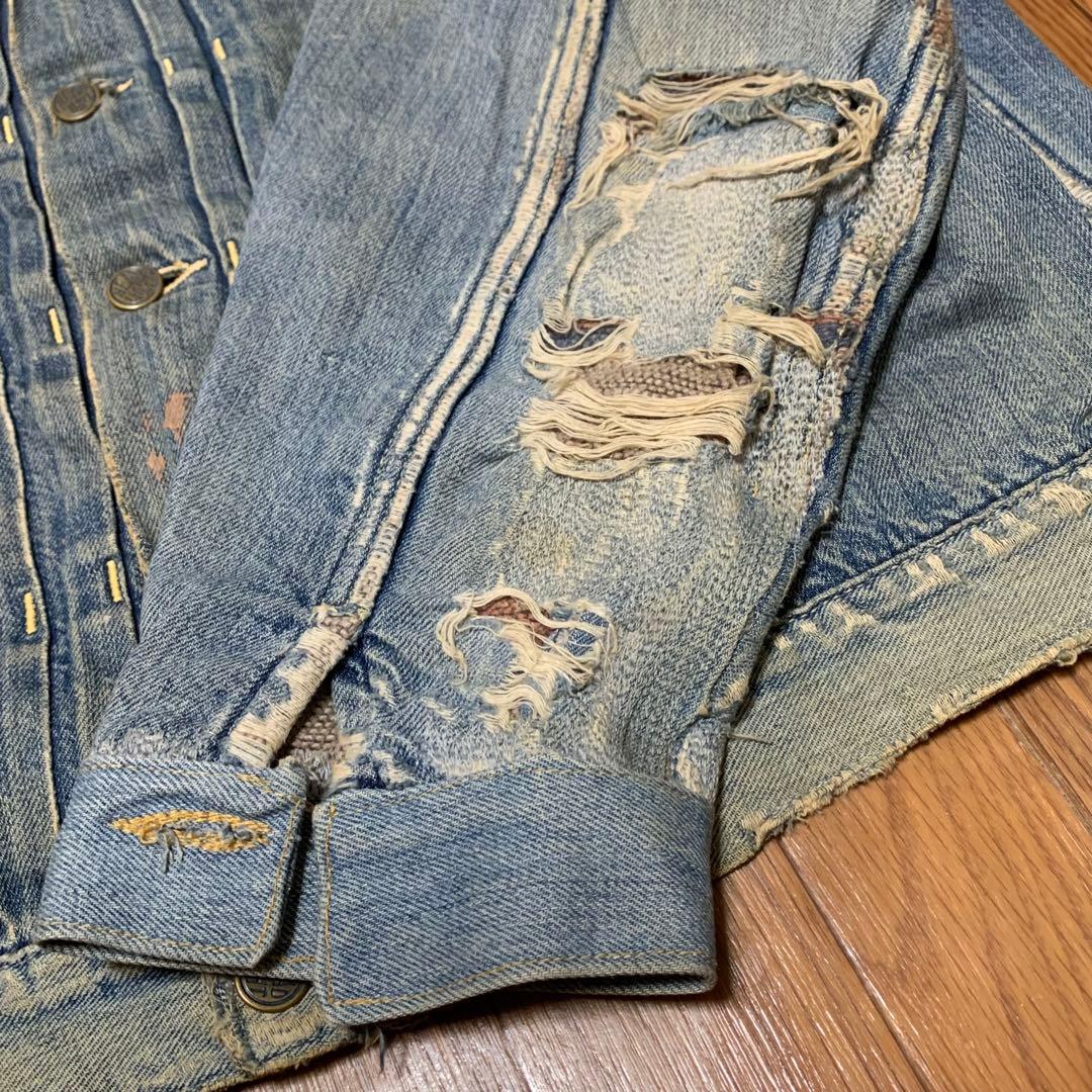 40.s HEADLIGHT セカンドタイプ　デニムジャケット　ビンテージ　ボロ