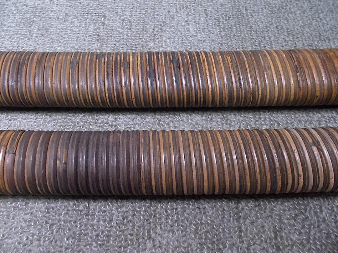 模造刀 居合刀 日本刀全長102cm1289g 67.5cm801g 鉄鍔 竹編