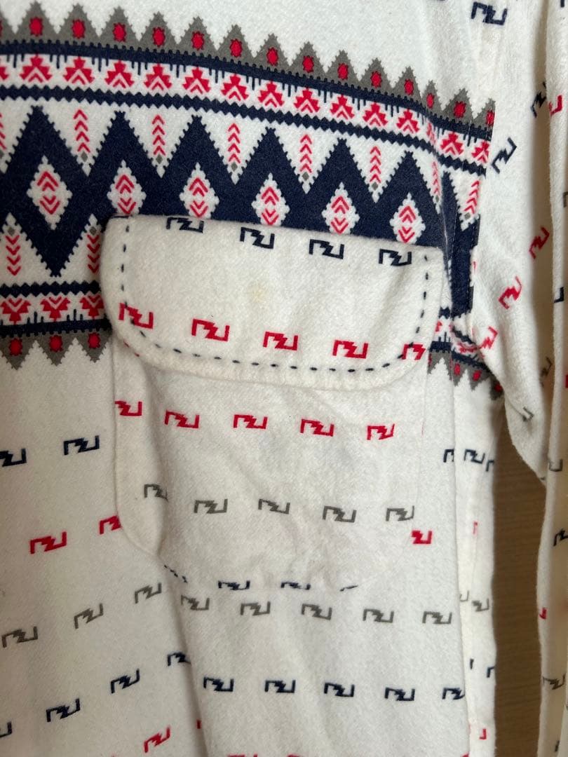 Greaseville 幾何学模様 ネルシャツ S ロカビリー