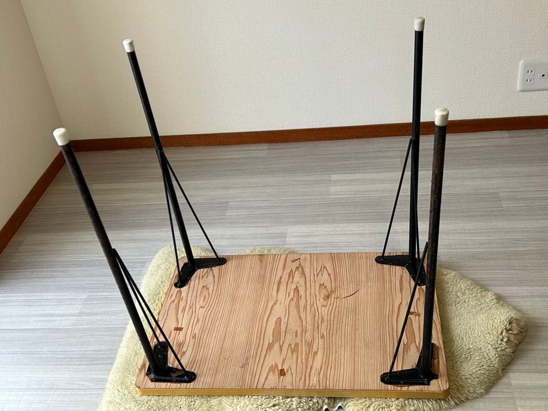 昭和レトロ ポップ 花柄 鉄脚テーブル ヴィンテージ 作業台 ダイニング