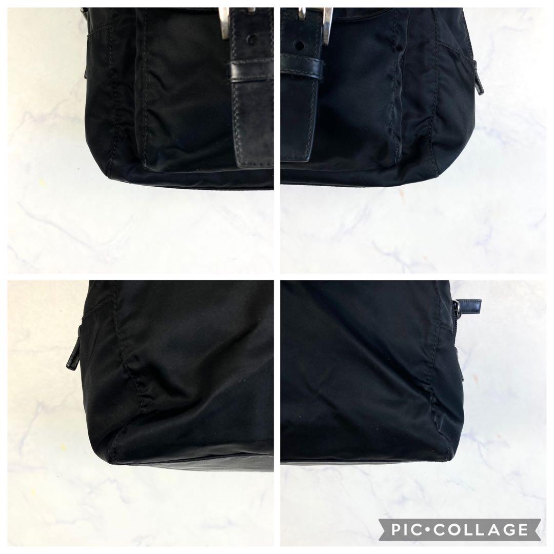 PRADAトートバッグ ビジネス テスートナイロン 三角ロゴ　黒