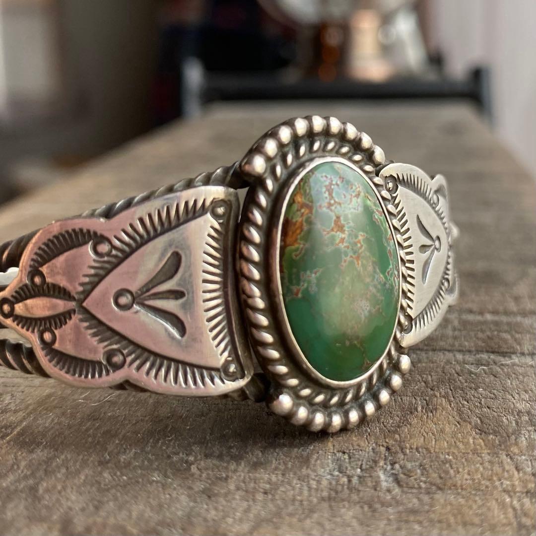 【刻印HS】ハーマンスミス/シルバーバングルSサイズ【ナバホ】