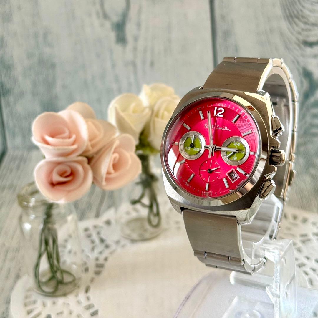 希少】Paul Smith ポールスミス 腕時計 クロノ ファイナルアイズ 赤