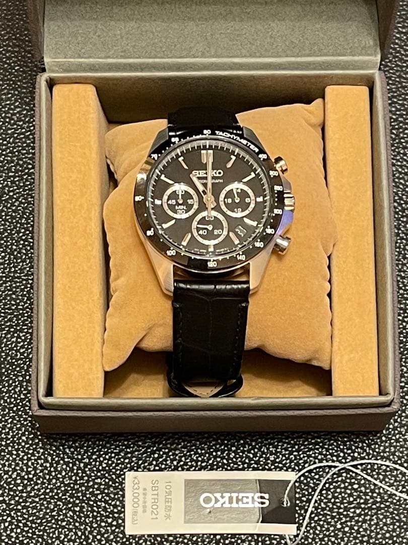 セイコー セレクション クオーツ クロノグラフ SBTR021 ブラック