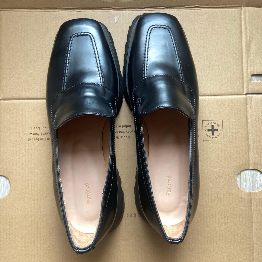 【セール中】purpred パープレッド beak 革 BLACK 24.5cm