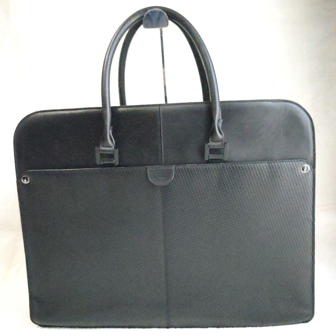 【希少】ダンヒルビ ジネスバッグ マイクロディーエイト レザー dロゴ ブラック