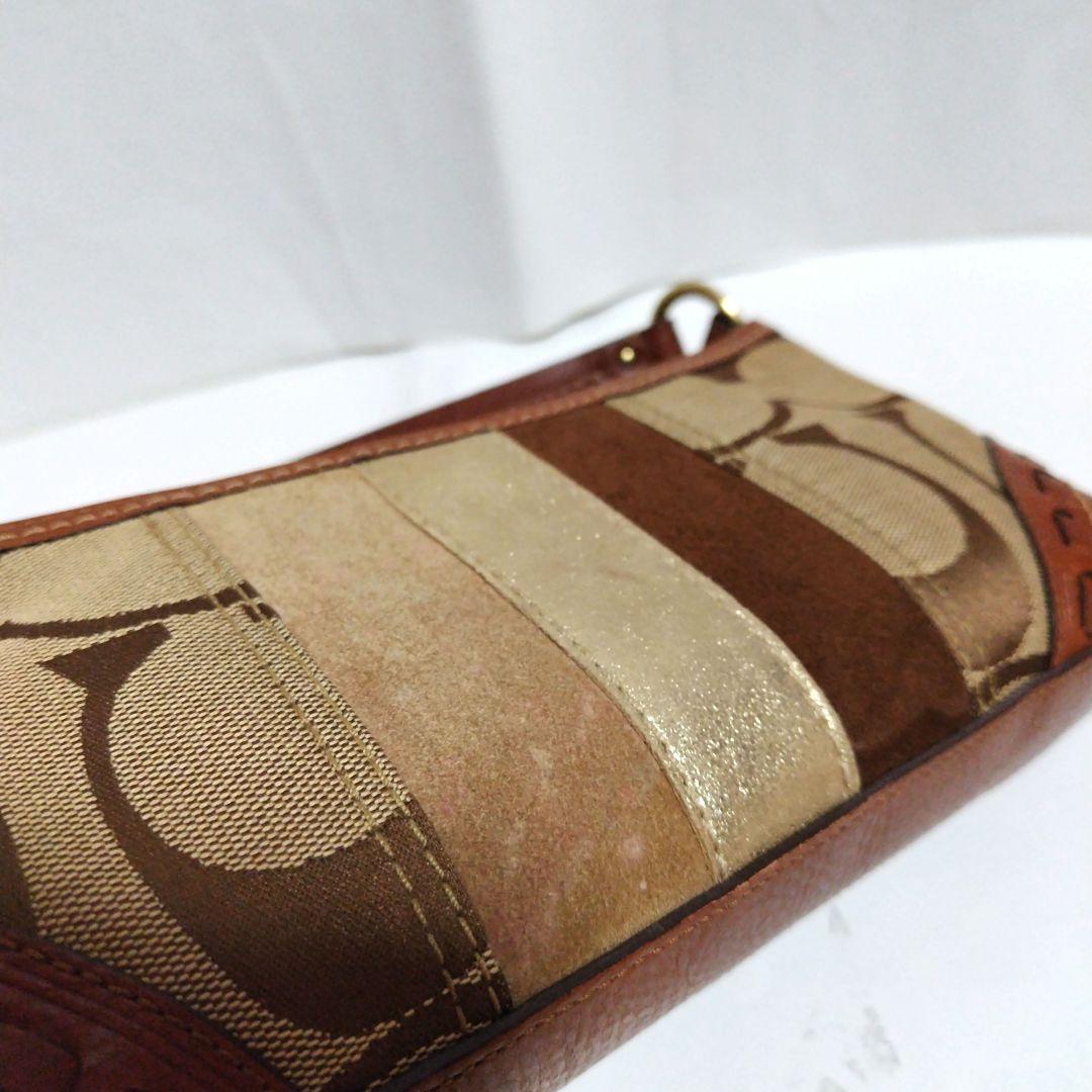COACH ワンショルダー シグネチャー アクセサリーポーチ パッチワーク