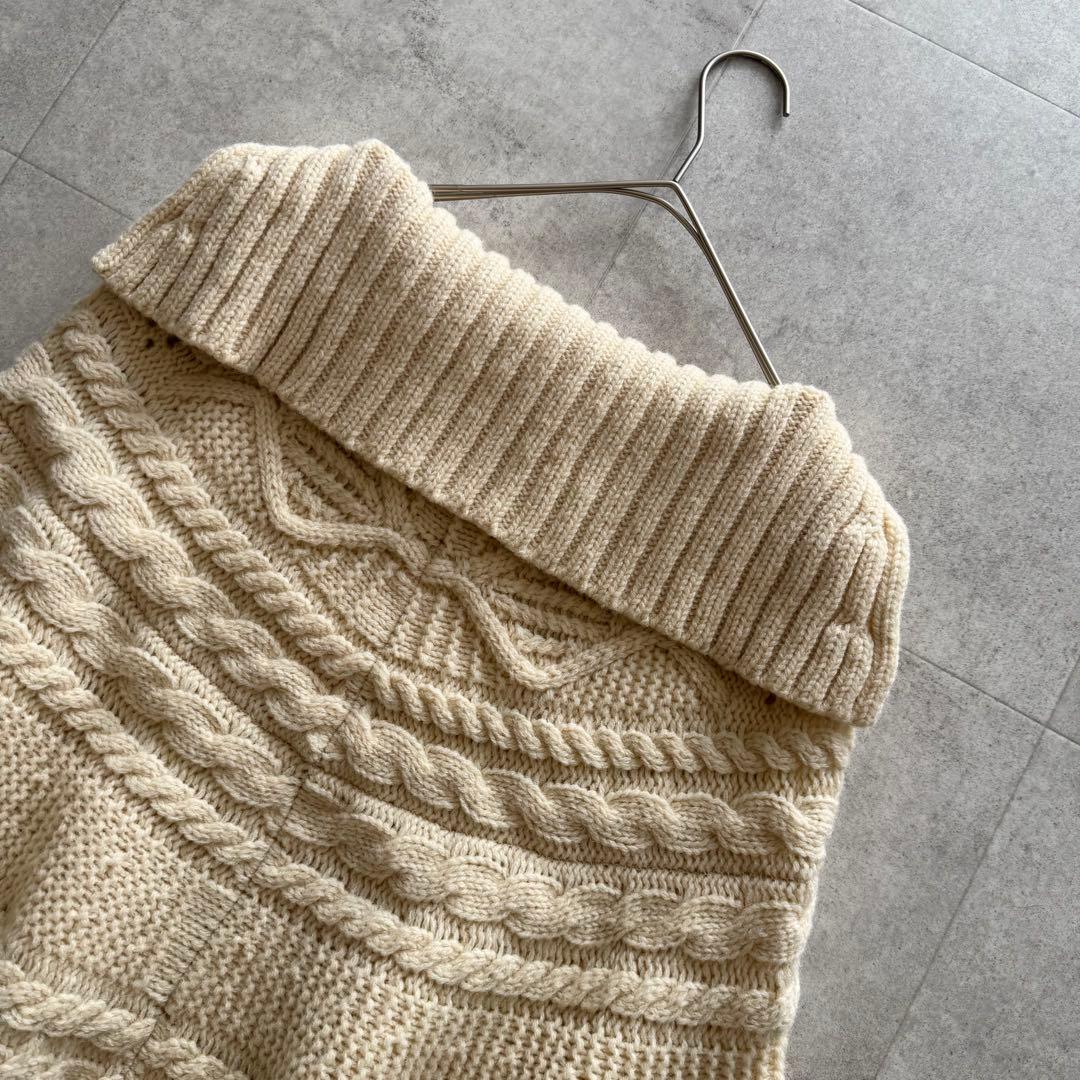 トリココムデギャルソン ニットポンチョ セーラーカラー アイボリー