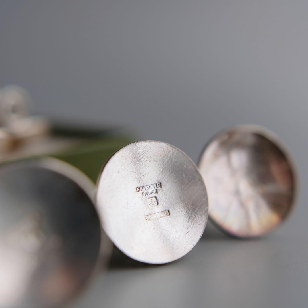 20世紀フランス製のChristofle銀メッキ席札クリップ