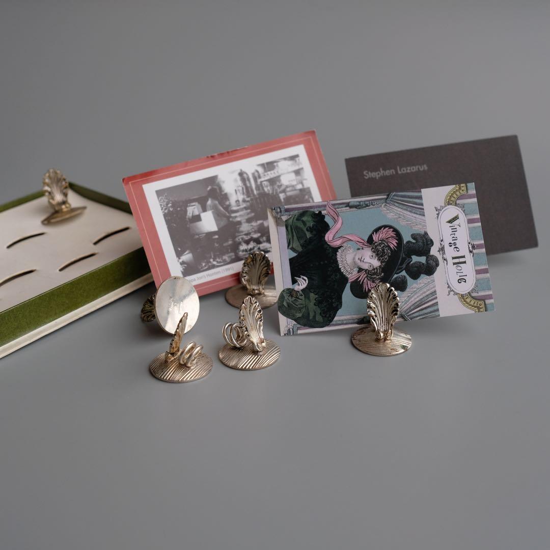 20世紀フランス製のChristofle銀メッキ席札クリップ