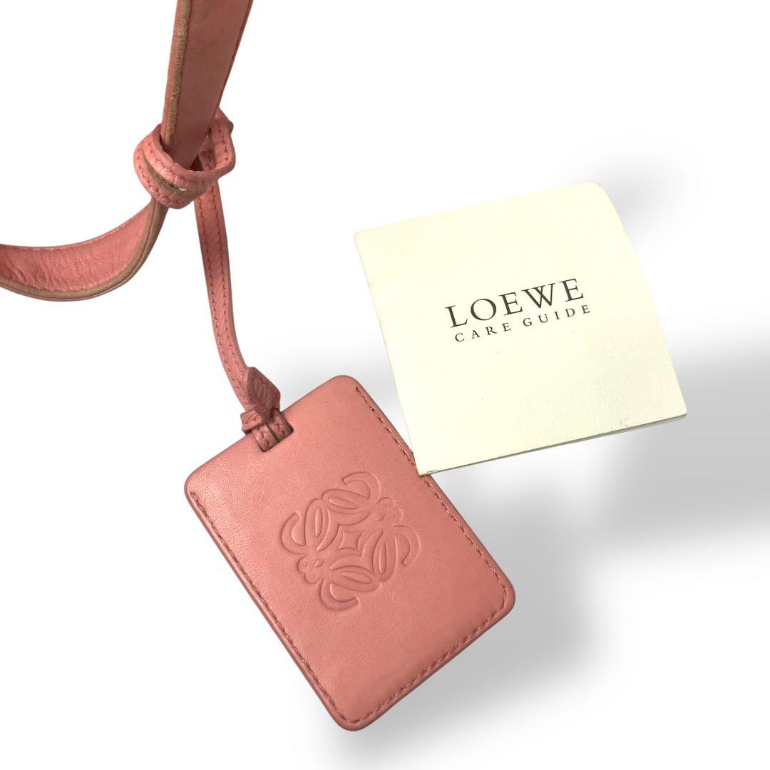 LOEWE ロエベ ミニボストンバッグ シープスキン ピンク アナグラム