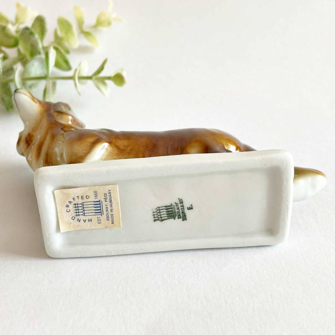 ジョルナイ ダックスフンド 犬 陶器の置物 フィギュリン ハンガリー製