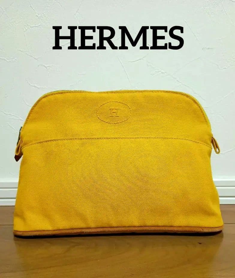 エルメス ポーチ ボリードポーチ　MM　Hロゴ　化粧ポーチ 25cm