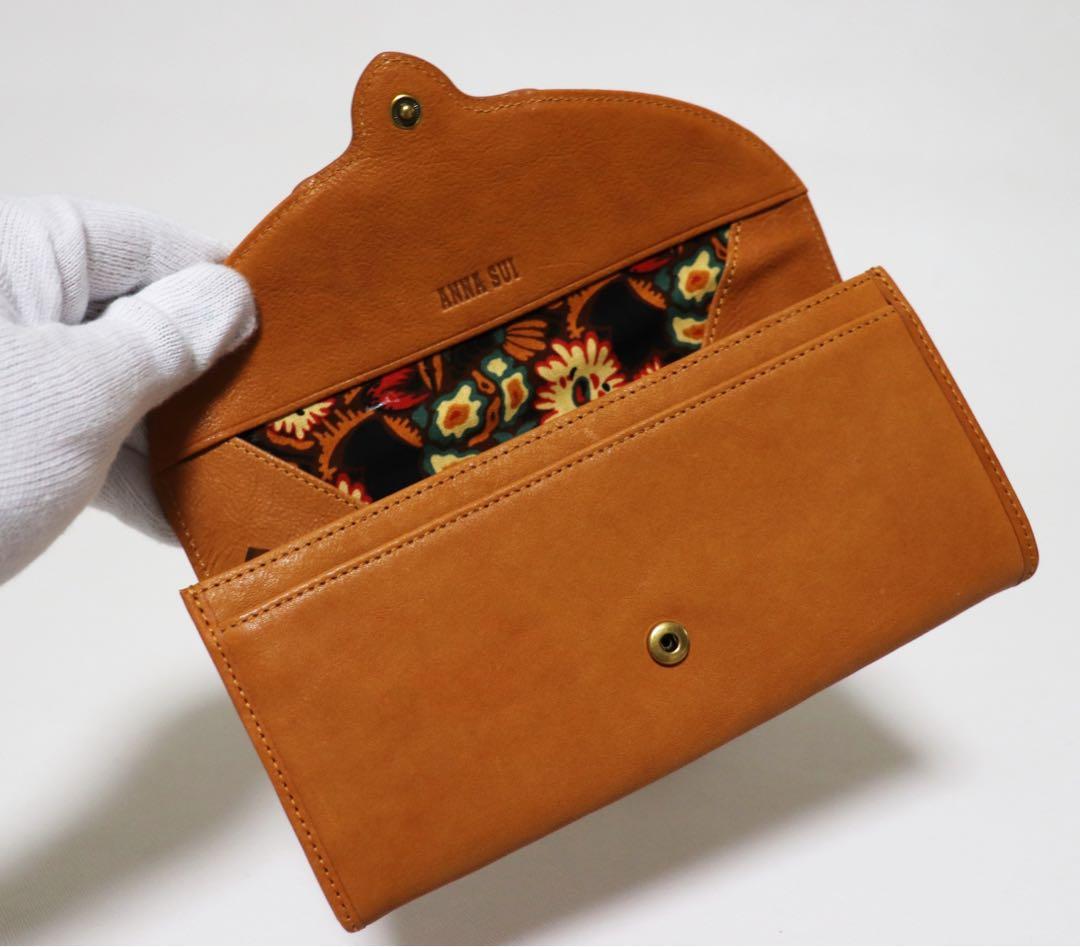 《アナスイ》新品 【キーホール】ポケット多数 レザー かぶせ式ギャルソン長財布