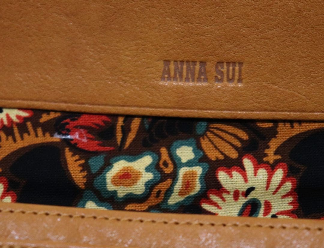 《アナスイ》新品 【キーホール】ポケット多数 レザー かぶせ式ギャルソン長財布