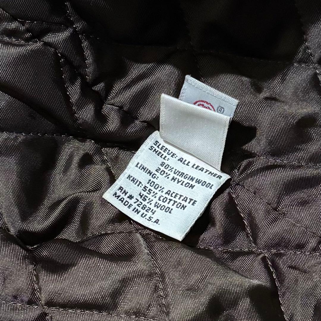 OLD STUSSY 25周年 スタジャン 襟付き ブラウン ホワイト USA製