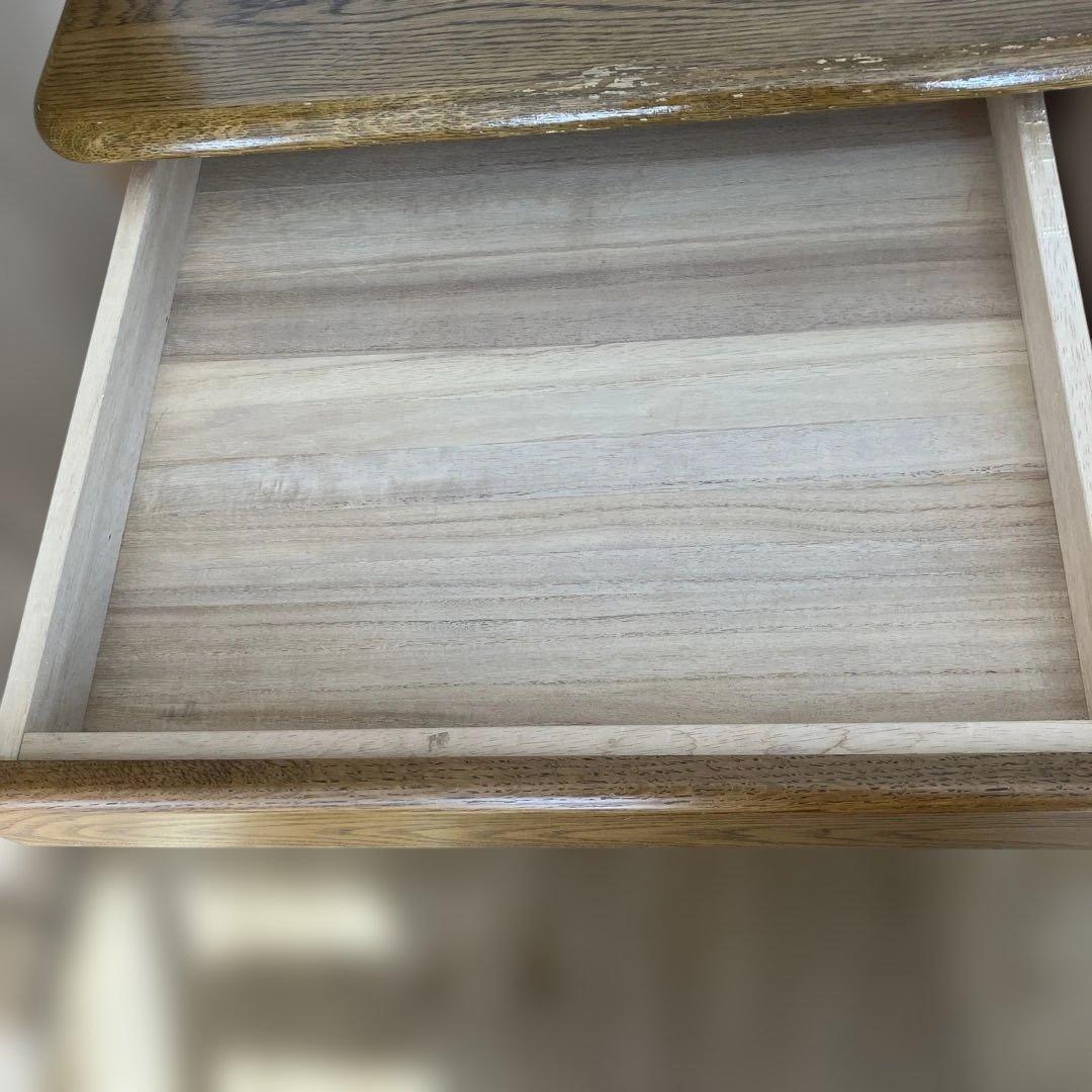 ①浜本工藝　木製学習机 引き出し2個 2点セットの机のみ