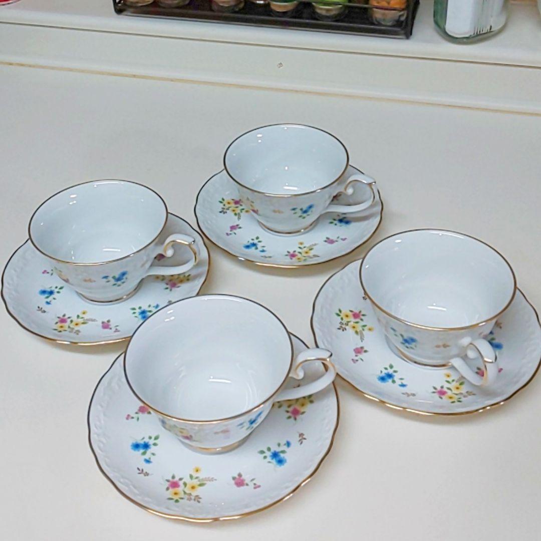 廃盤品超レア‼️ノリタケ 散らし花 ティーカップ＆ソーサー4客セット