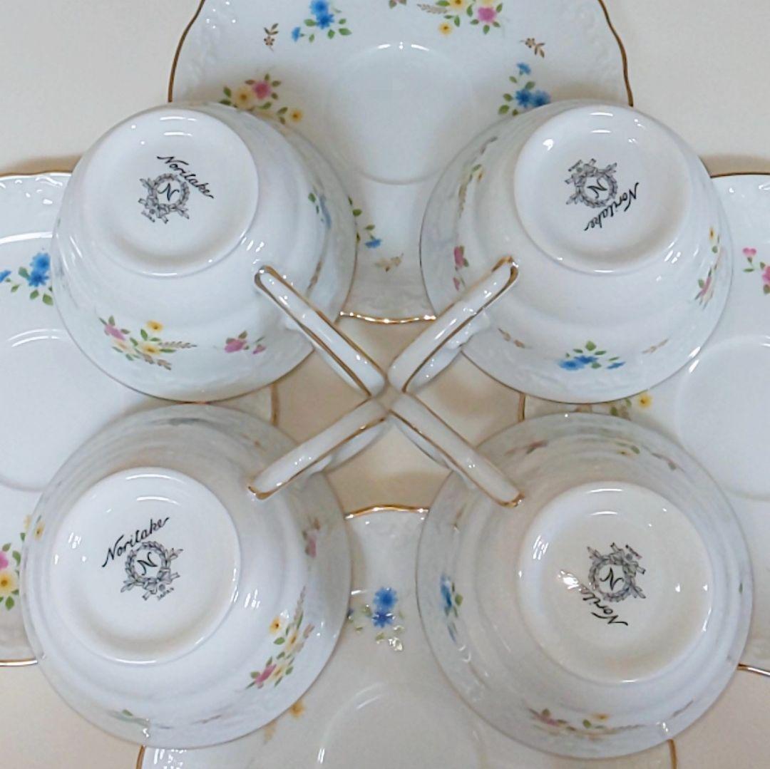 廃盤品超レア‼️ノリタケ 散らし花 ティーカップ＆ソーサー4客セット