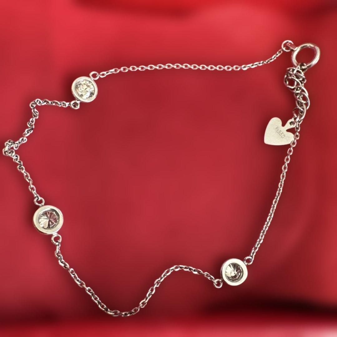 あんころ プラチナ850.ダイヤ0.3ct ブレスレット