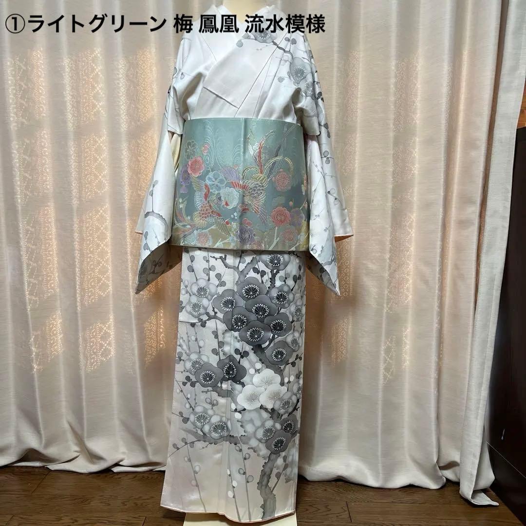 白とグレーの梅と蕾の訪問着 白系 - メルカリ